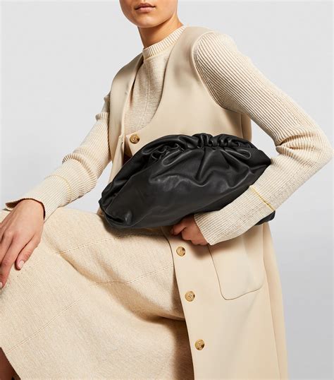 puffy leather pouch clutch bag bottega dupe